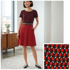 Anthropologie Maeve Amici Rabbit & Carrot Dress Bunny Print 2